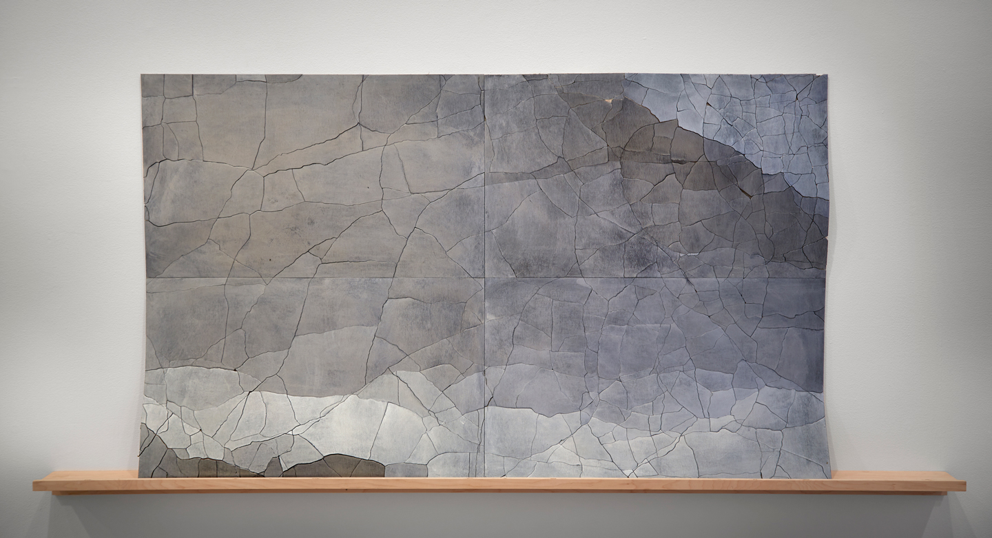 Central Park, double cut @ 4 , silver over black, 34.5 x 59 inches