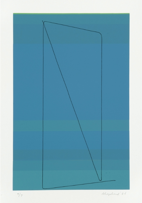 Wire, Land View on Soft Blue screenprint, 20.6 x 14.3 inches Galerie Lelong Paris, edition of 9