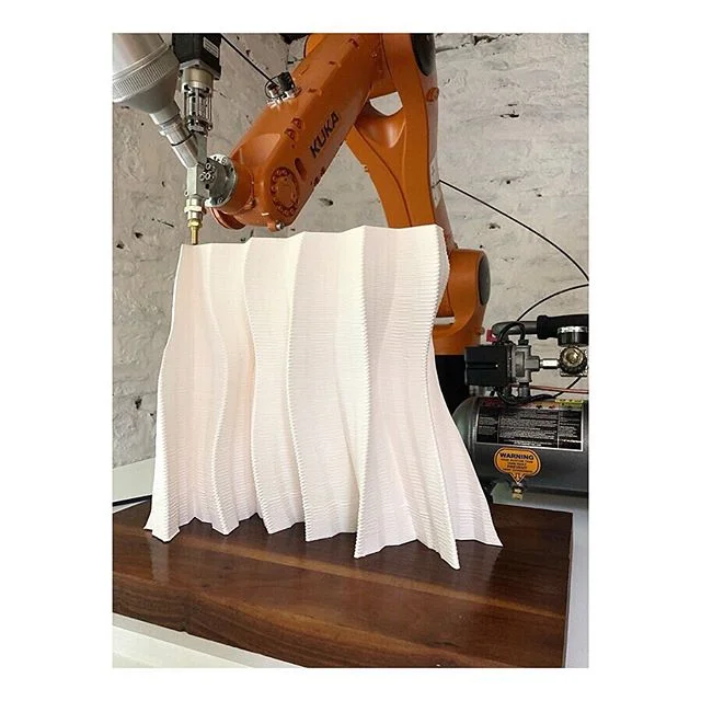Work in progress...#sculpture #kukarobotics #kukaroboticsuk #design #nature #inspiration #ceramics #generativedesign #KUKA #industry40 #machinelearning #ai #architecture #science #porcelain #art #software #3dprinting #autodesk #wip #experiment #robotics #engineering #sustainability #clay #technology #LUTUM #craft #porcelain