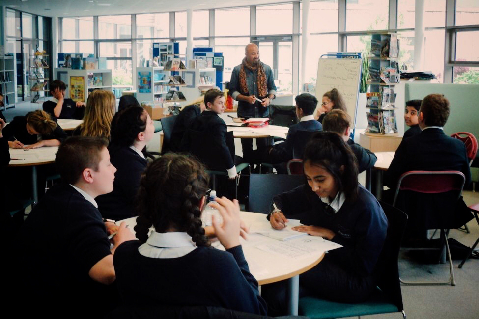 John running a meditation & reflective journeying session for high school pupils.