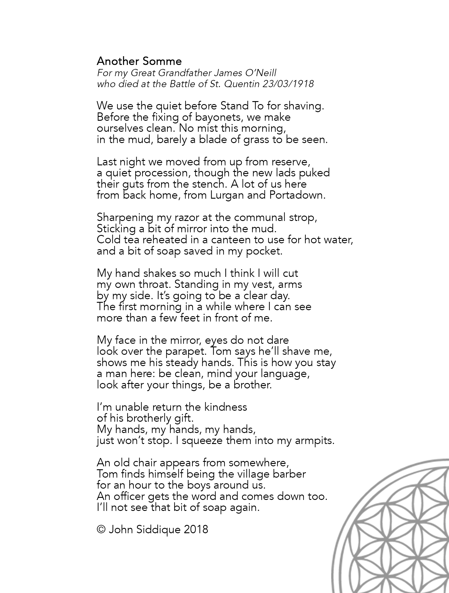 A New Poem Another Somme John Siddique