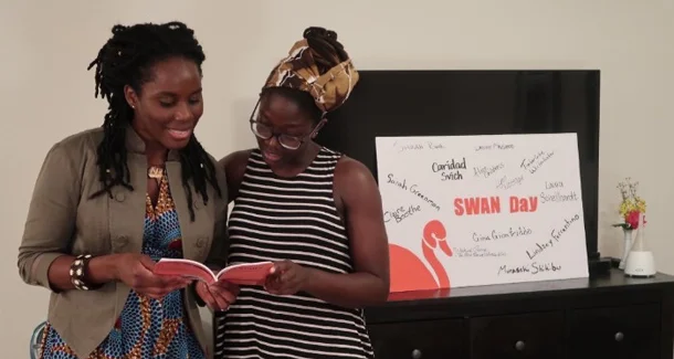 Sara Osi Scott (left) and Sarah Nansubuga (right) at SWAN Day Baton Rouge