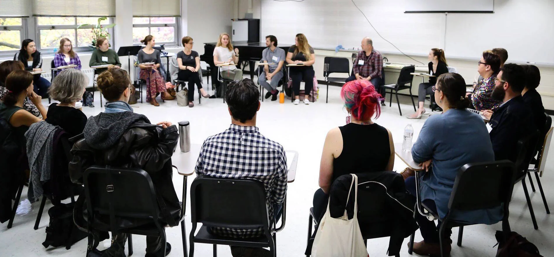 Jack Greenman facilitating a dialogue at StateraCon. (Photo by Malloree Delayne Hill)