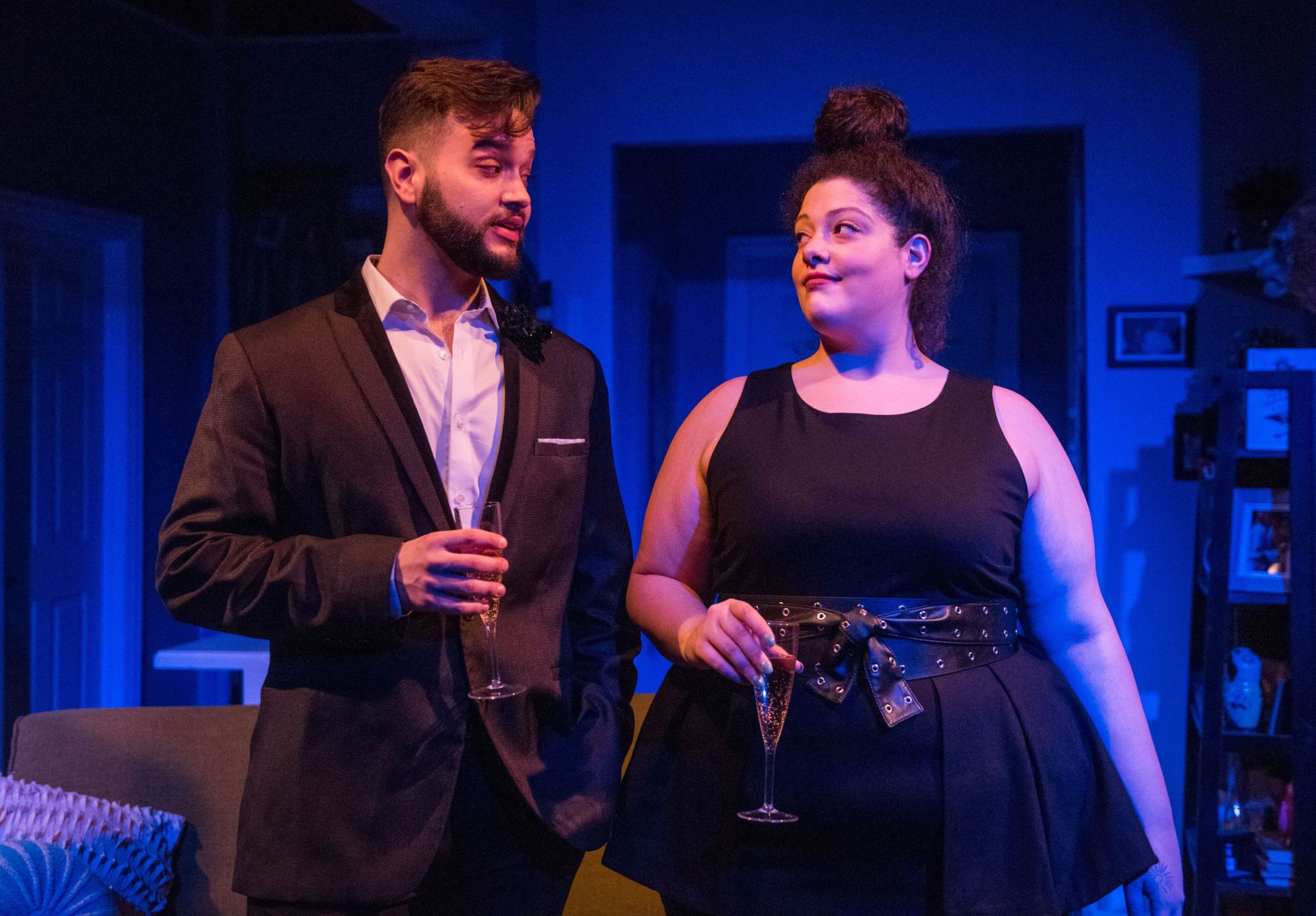 Teressa LaGamba as “Sam” and Robert Quintanilla as “Leo” in Rivendell’s “I WANNA FUCKING TEAR YOU APART” by Morgan Gould.