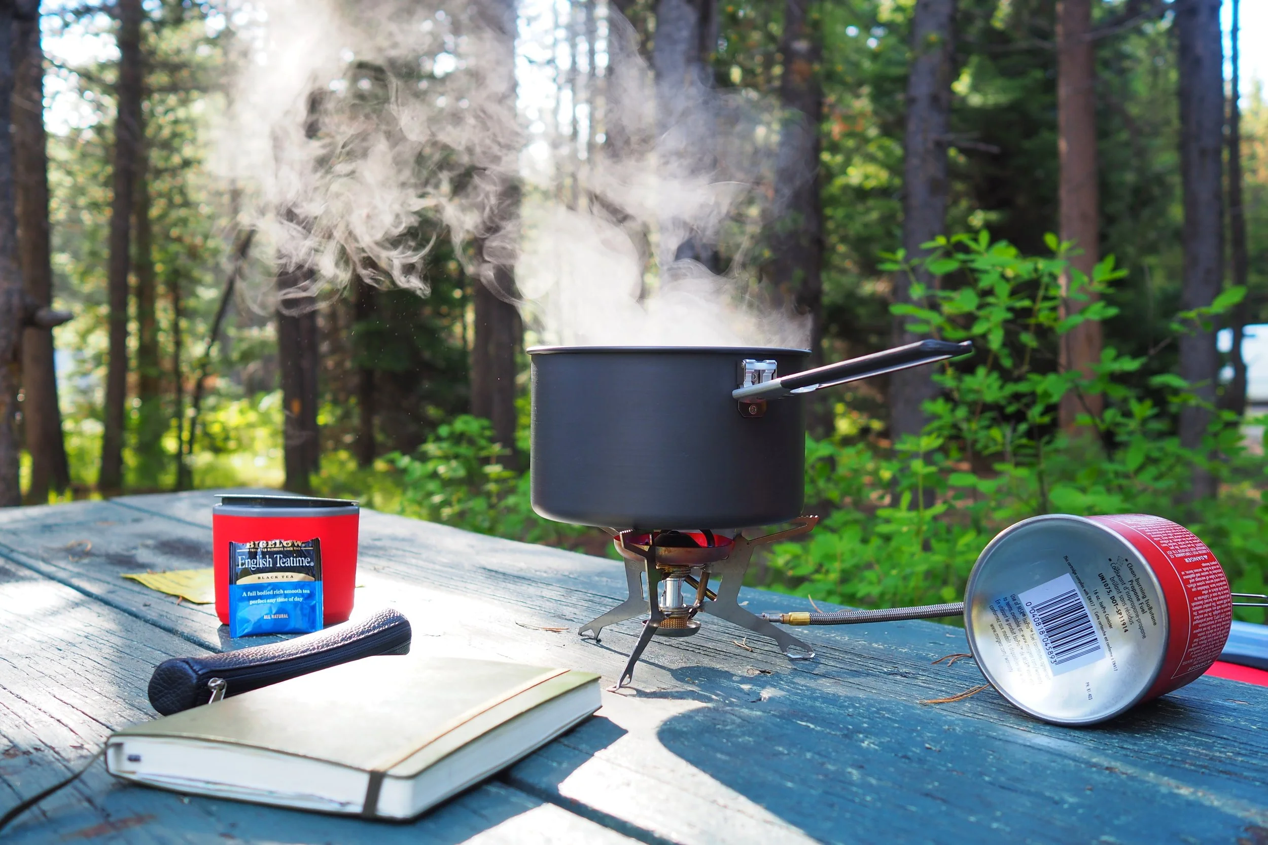 Boiling up some water for morning tea and porridge to fight the cold!