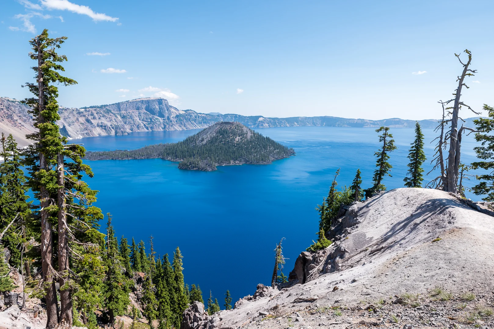 The unmatched cleanliness of Crater Lake makes it shine in an incredible blue.