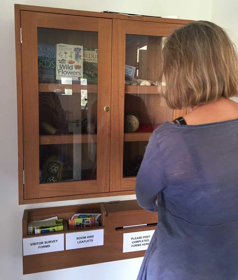 Our bespoke designed memorial cabinet with leaflet dispenser.