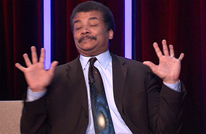 In the depths of the Hayden Planetarium, Neil deGrasse Tyson waits dreaming. (via giphy )