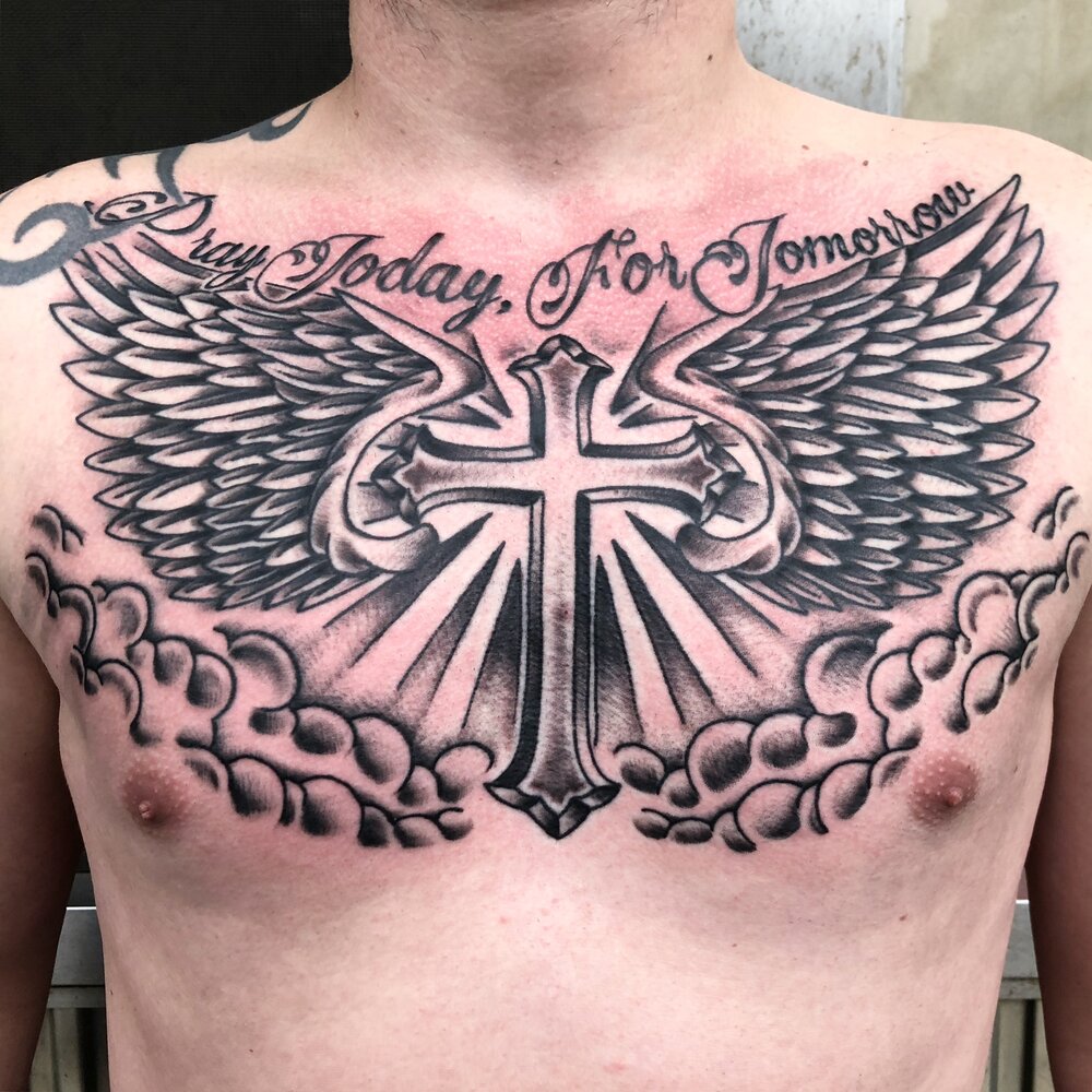 keith haring angel tattoo