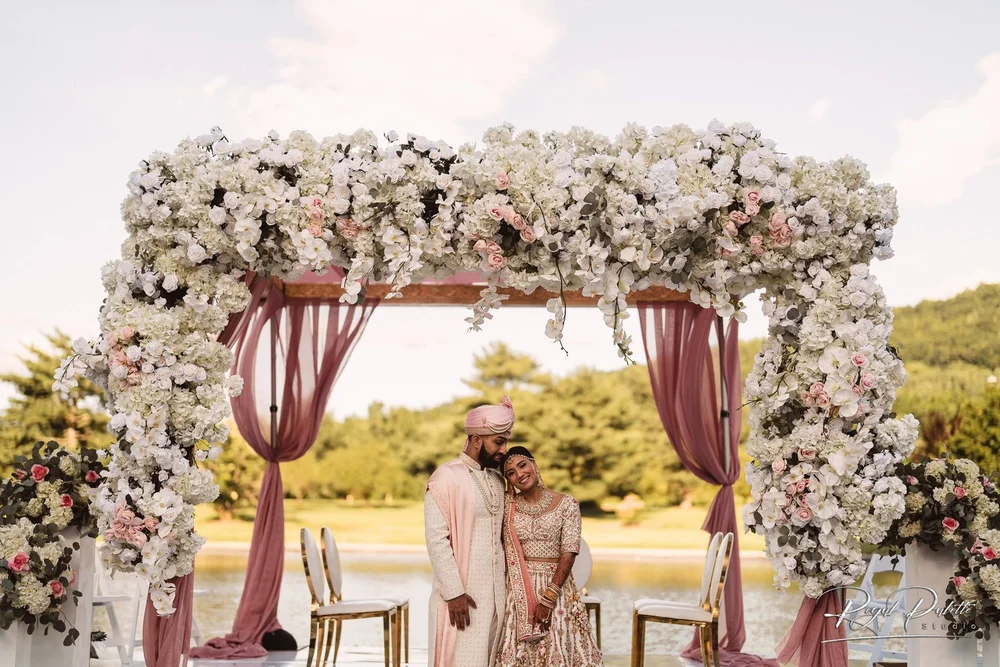 floral mandap setup by lake.jpg