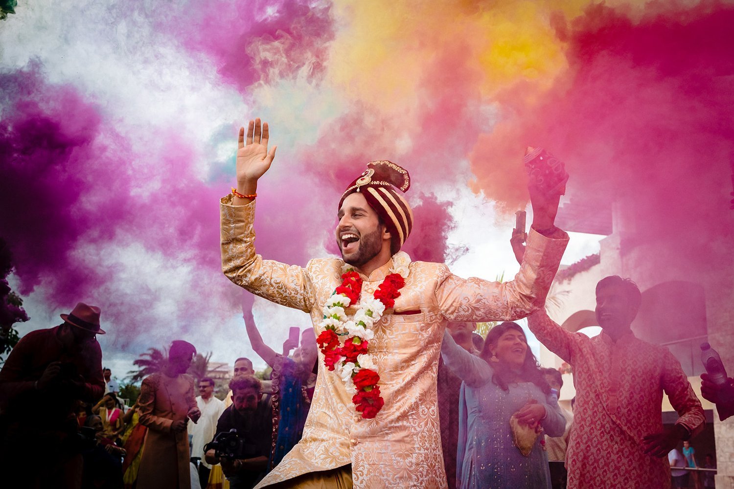 baraat with color powder.jpg