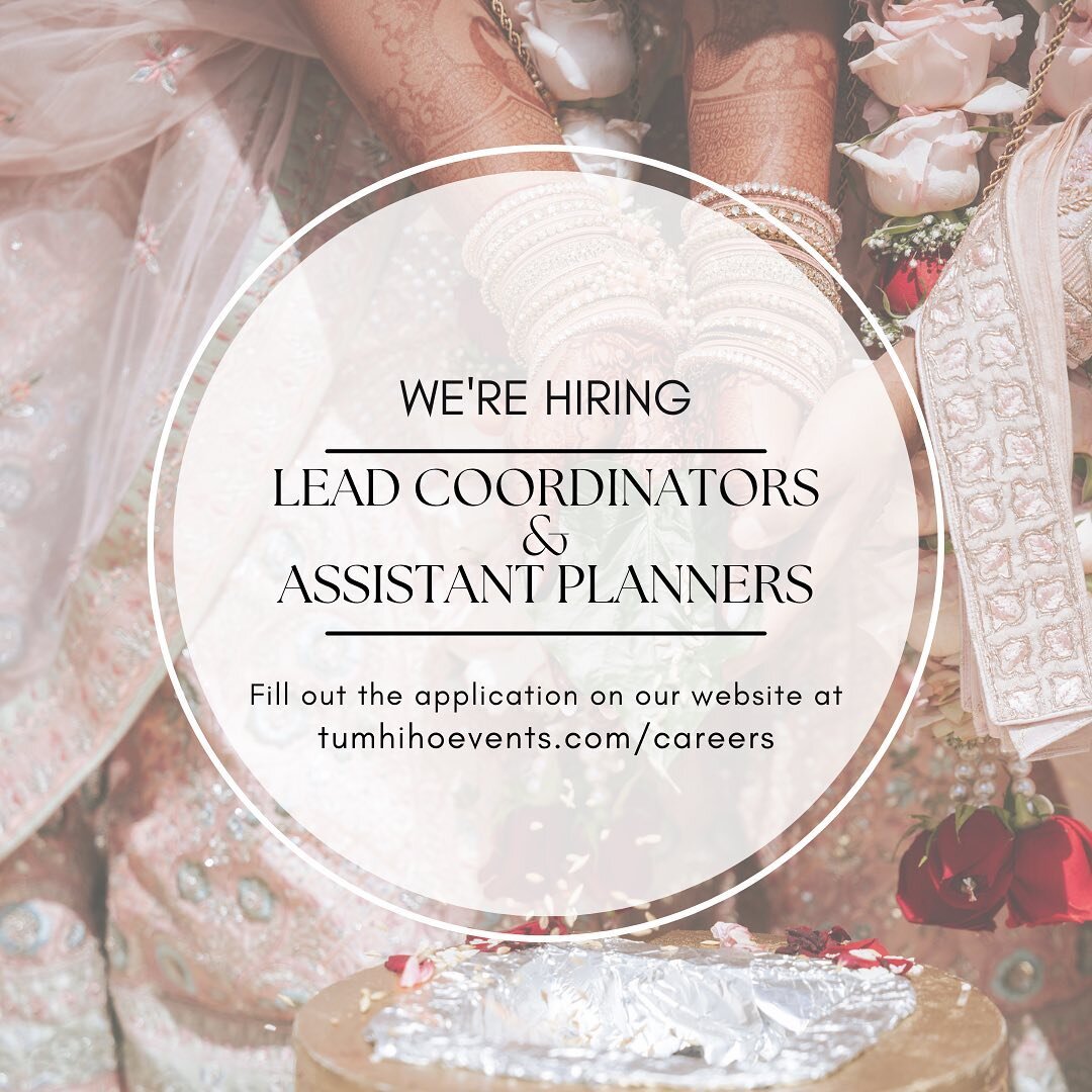 Looking for lead coordinators and assistant planners in the PA/NJ/NYC area! Come join our team!