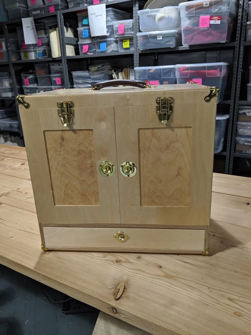 A prototype of the product when closed for travel