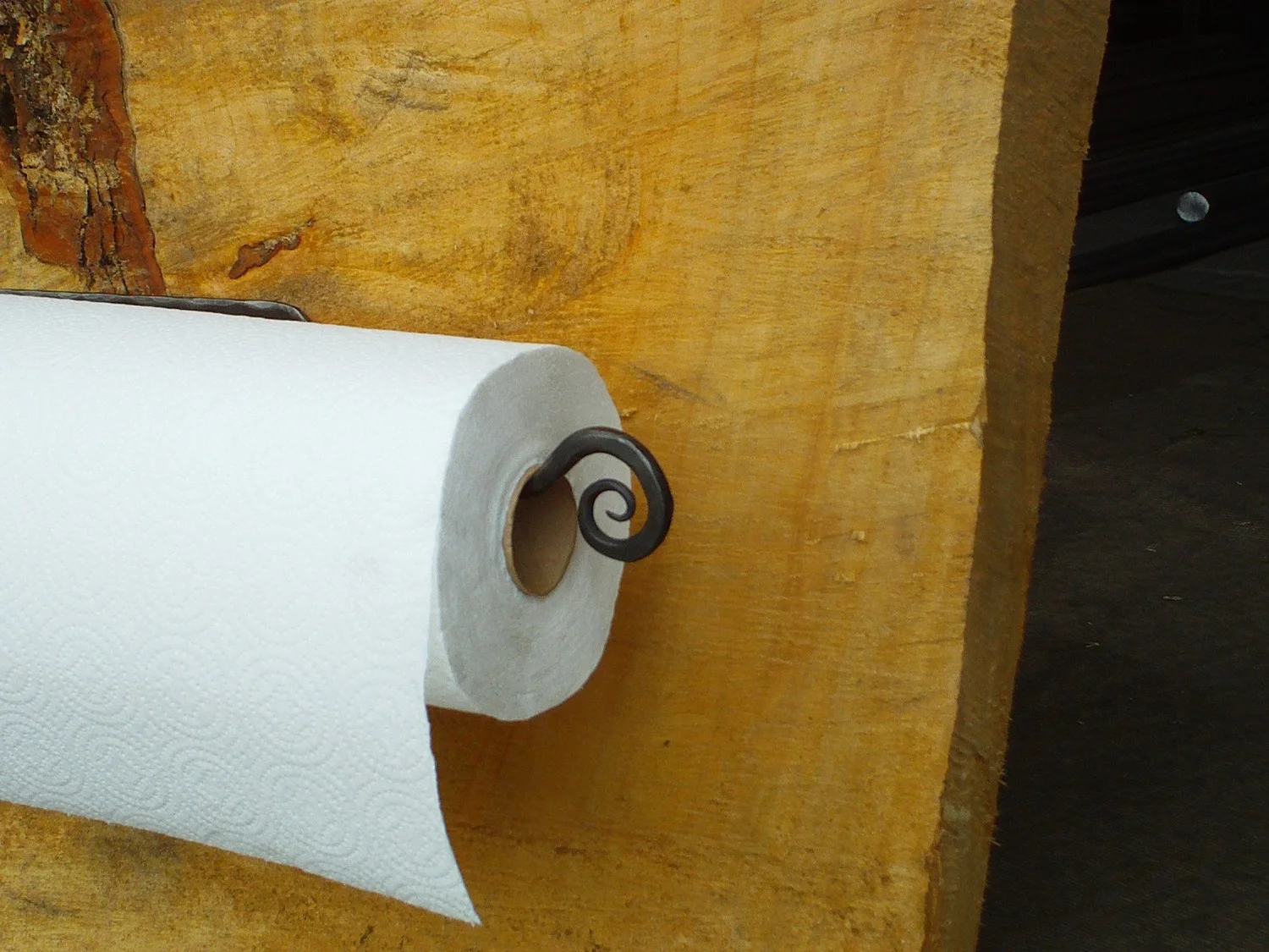 Wall Mounted Under Cabinet Paper Towel Holder Hand Forged In