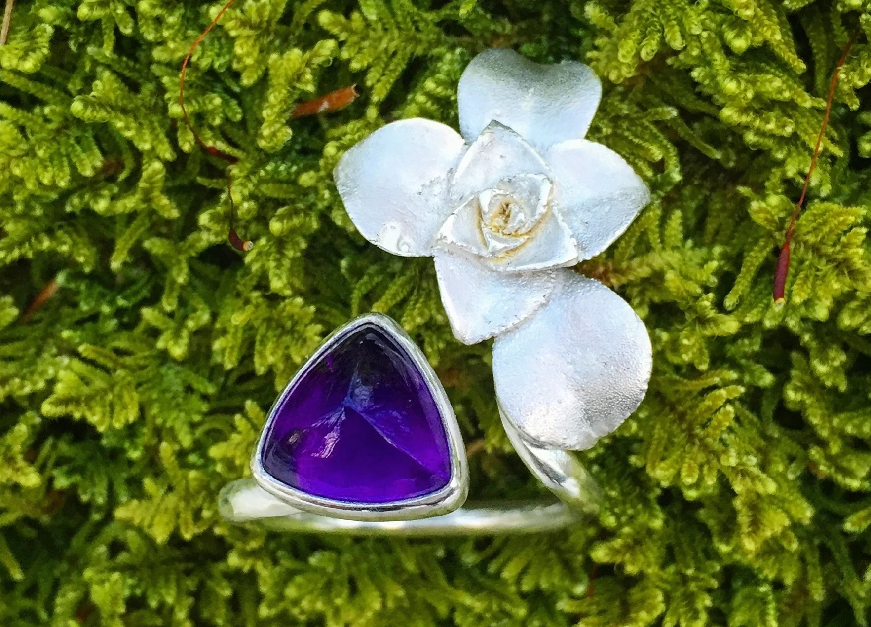 ring single silver succulent amethyst trillium.JPG