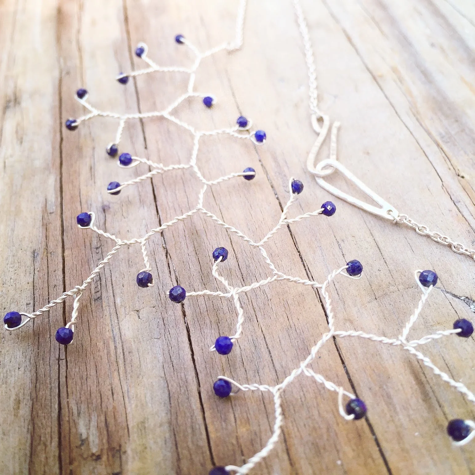 Lapis and silver nightstrand necklace.JPG