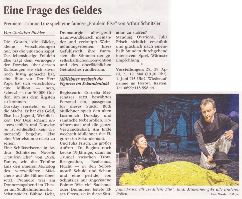 Volksblatt über Fräulein Else