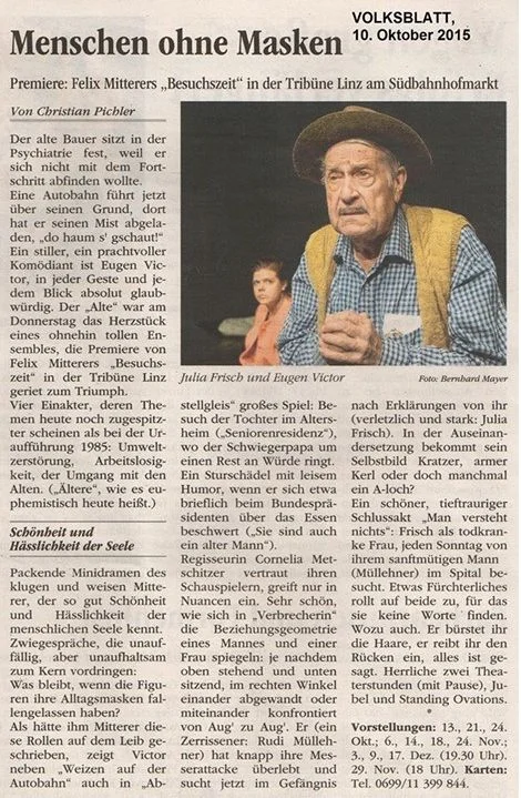 Volksblatt über Besuchszeit