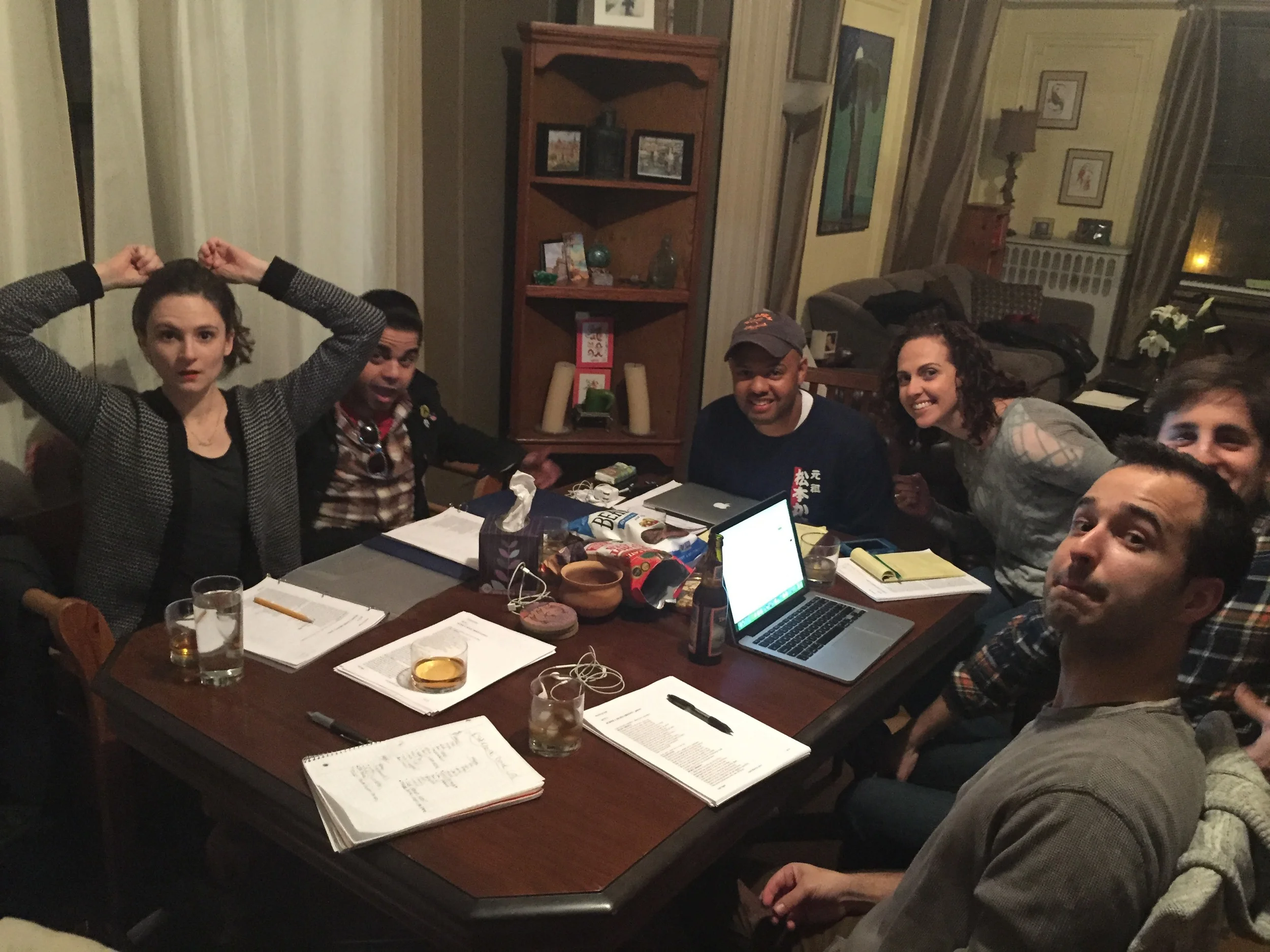 Early Table Read (of 12th Night) Around Our Dining Room Table