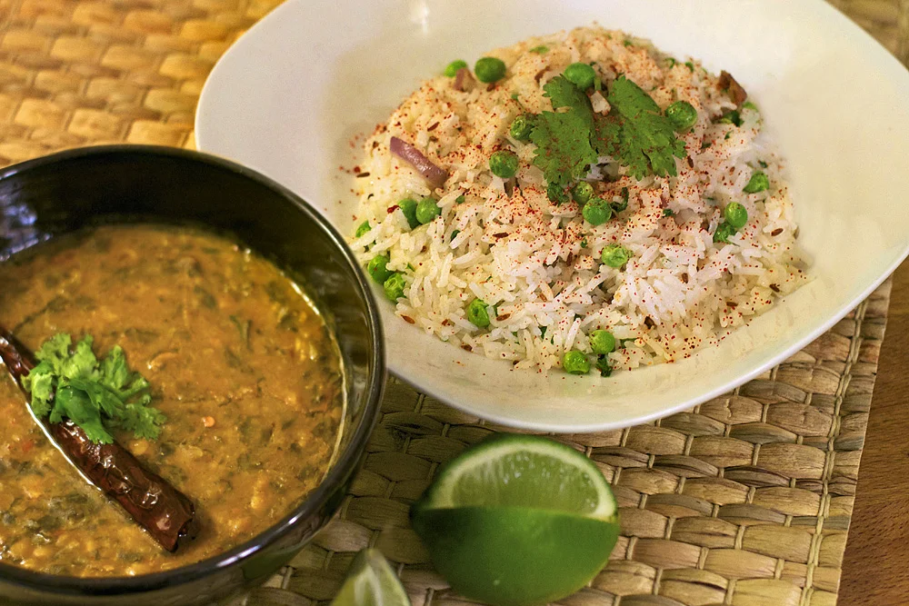 Daal Palak and Basmati Rice