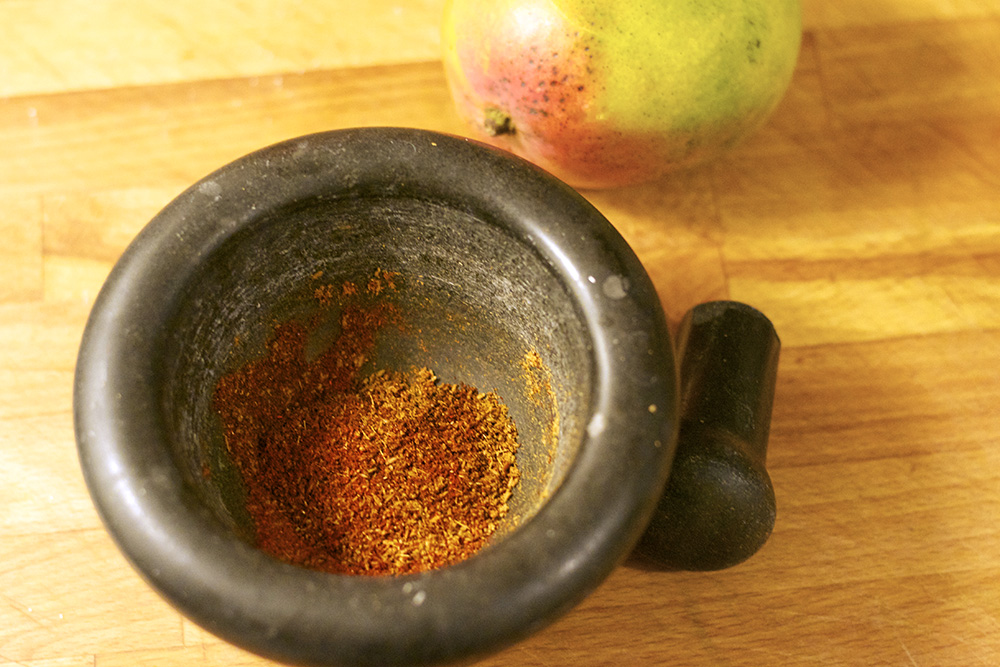 Spice rub for the Chicken. Cumin, Chipotle, Chilli and Salt