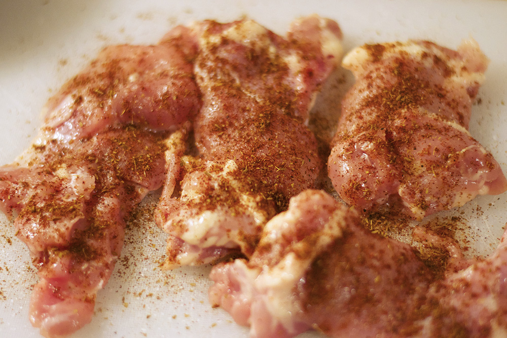 The Chicken thighs with the spice rub