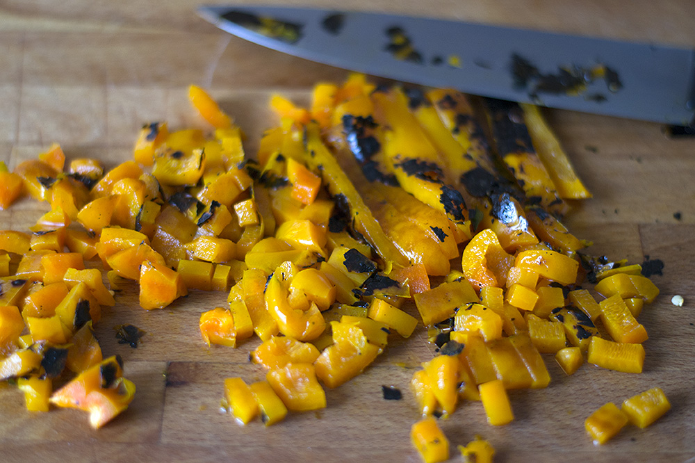 Gorgeous fire-roasted Orange bell pepper