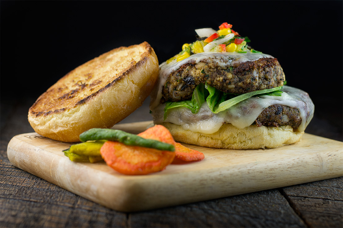 The Panner. Kale. Black Bean. Vegetarian and proud. Burger!