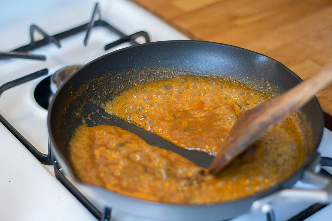 Thick and syrupy—spiced Orange marinade