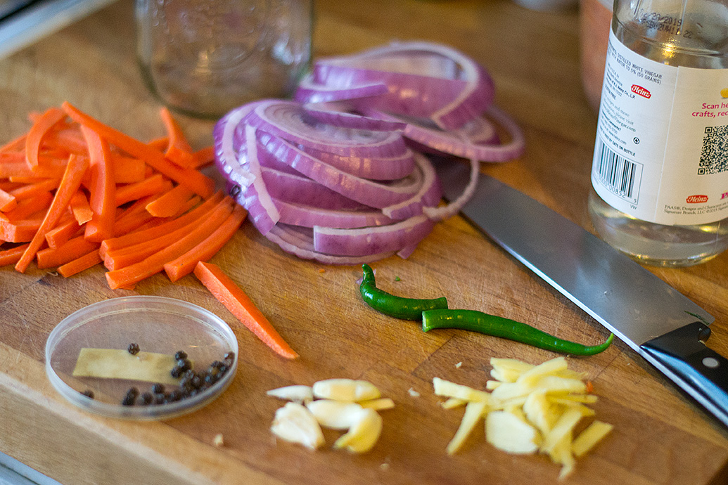 The pickled veg ingredients
