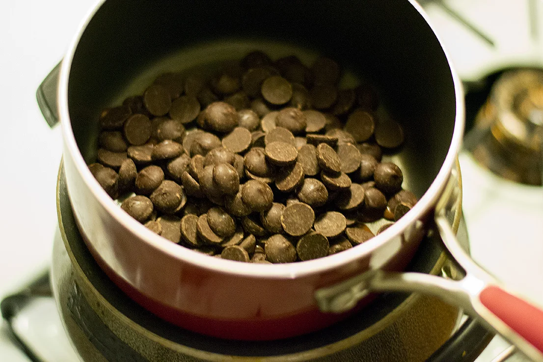 Melting the chocolate