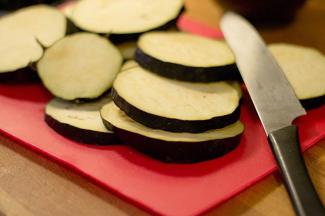 The sliced Eggplant