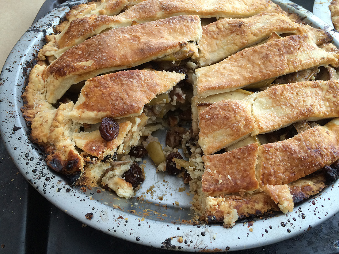 Sweet Pears and Apples with Raisins and Pecans with the brightness of Orange.