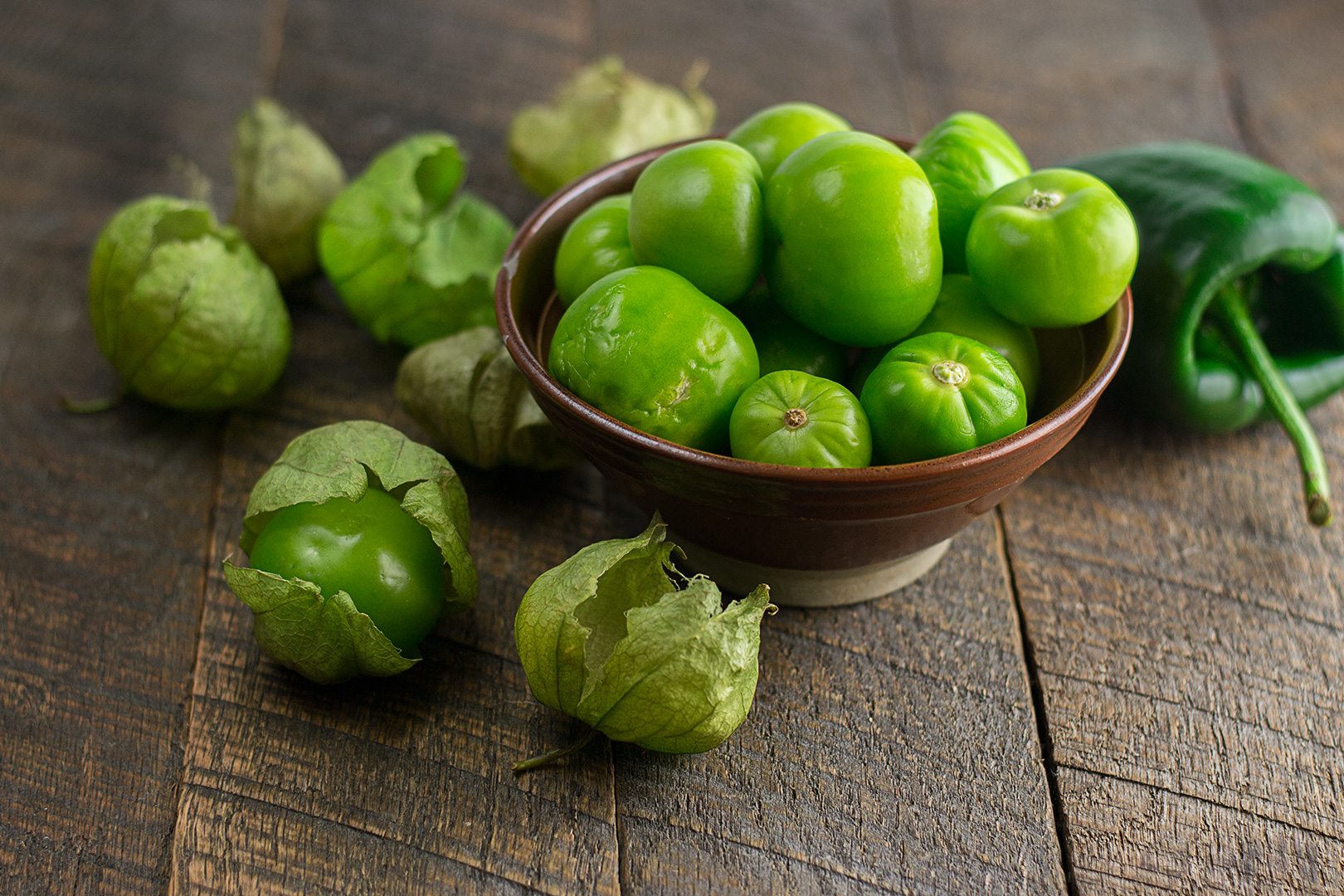 Tomatillos and Poblano