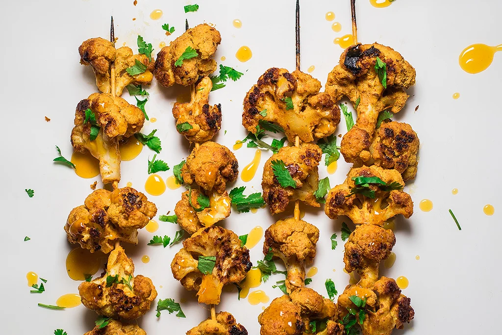 Cauliflower Kebabs with Mango Jalapeño Chutney
