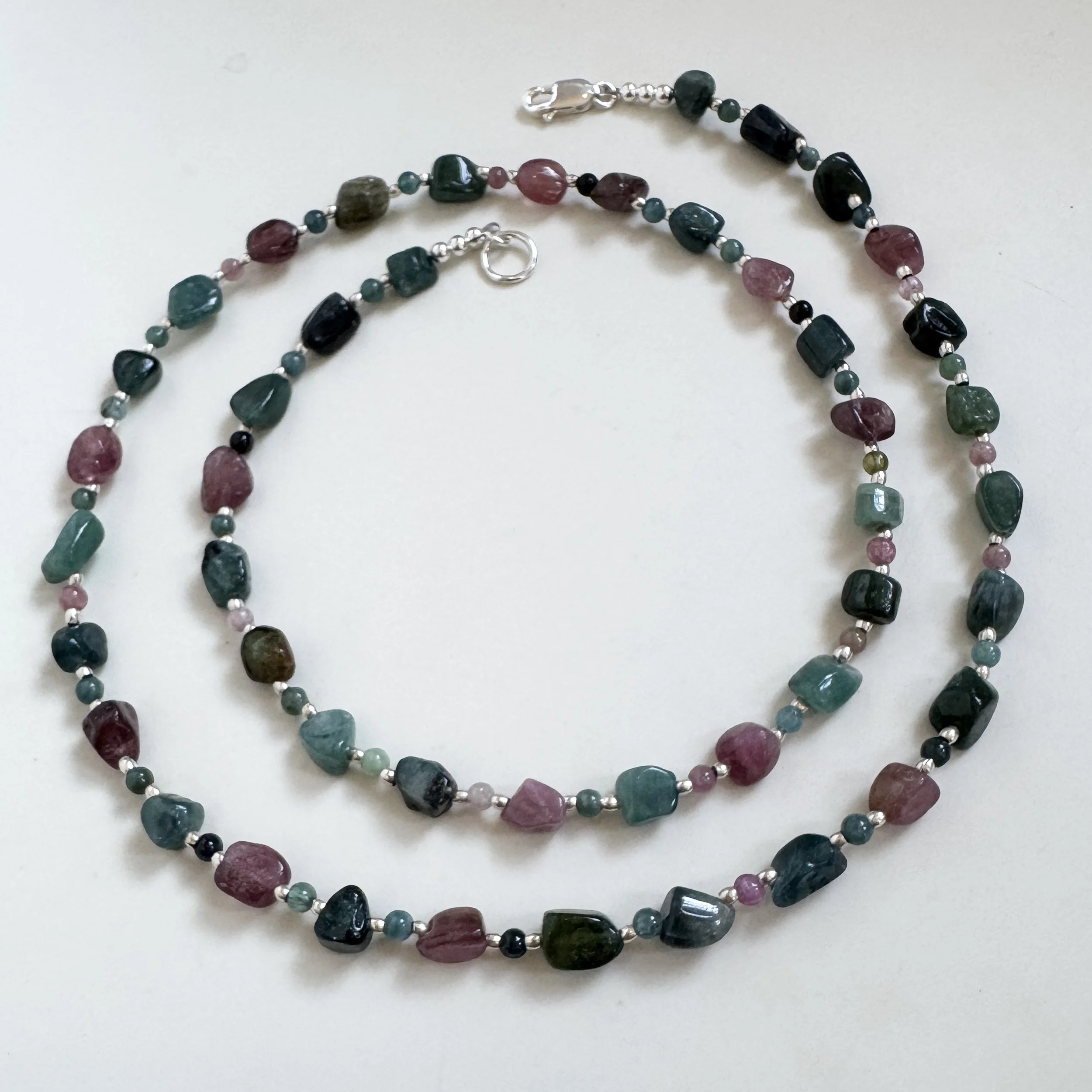 mixed tormaline nugget necklace