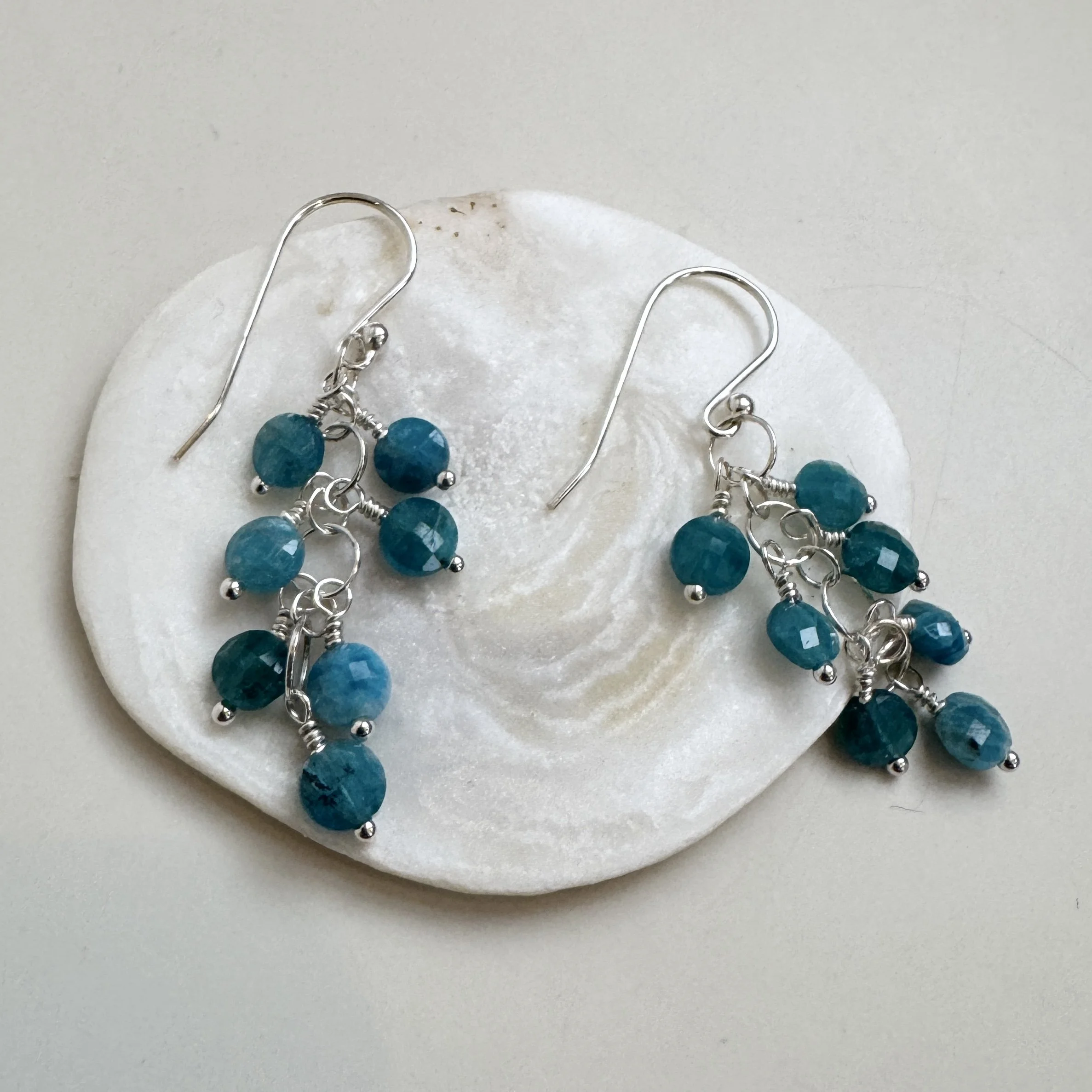 neon apatite cascade earrings