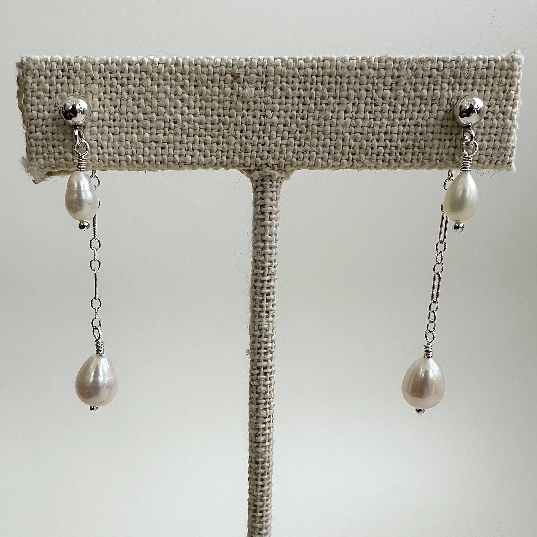 front back pearl earrings