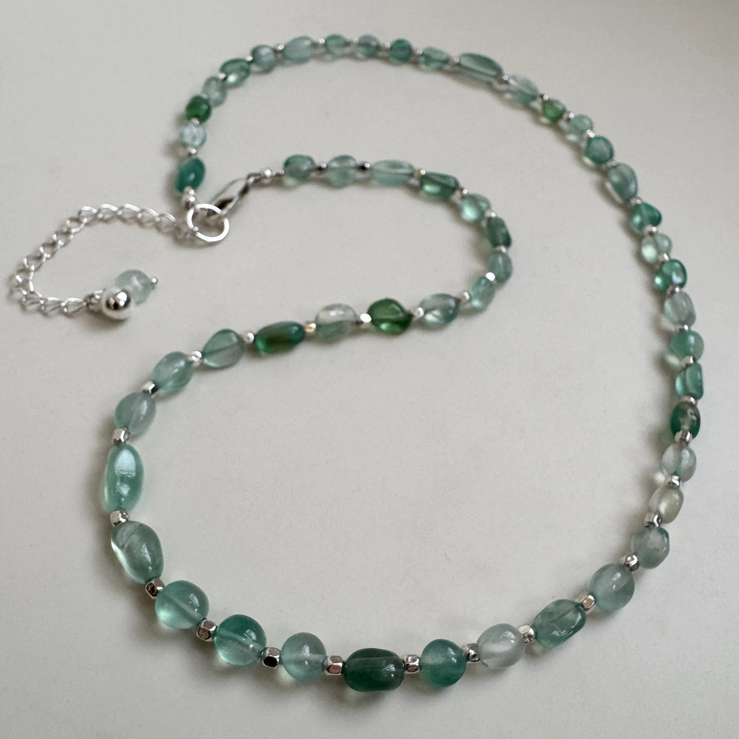 green fluorite nugget necklace