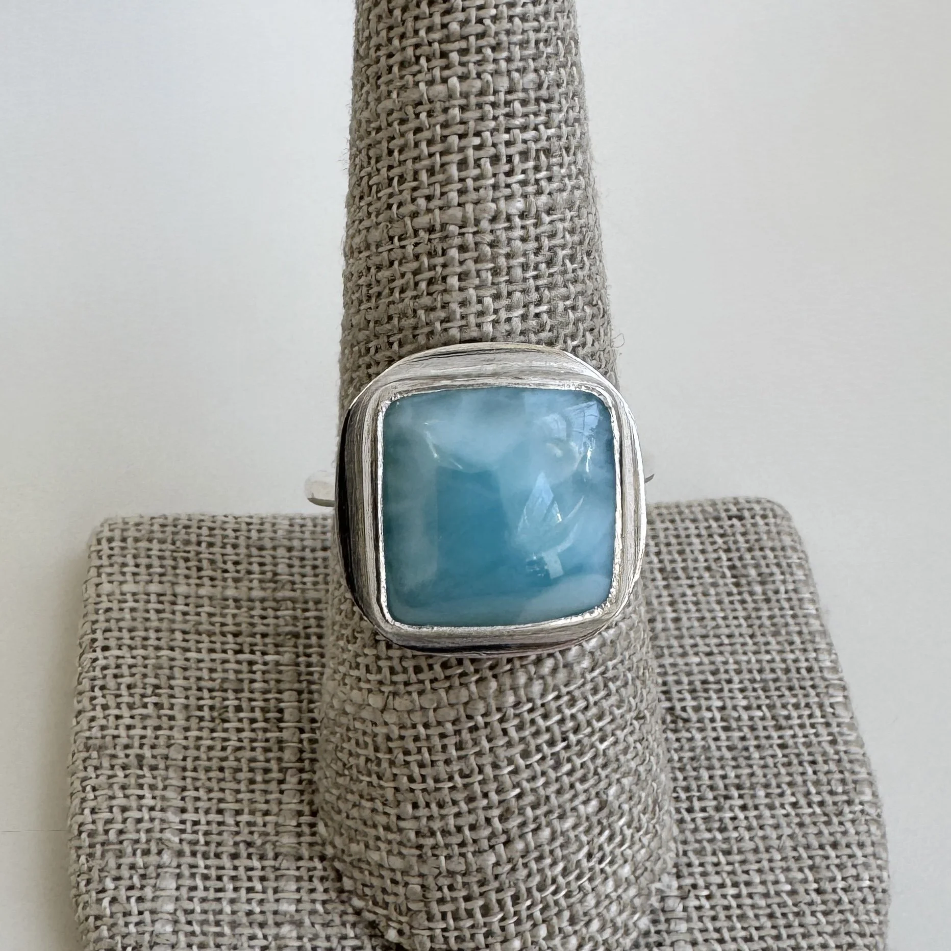 xl square larimar ring