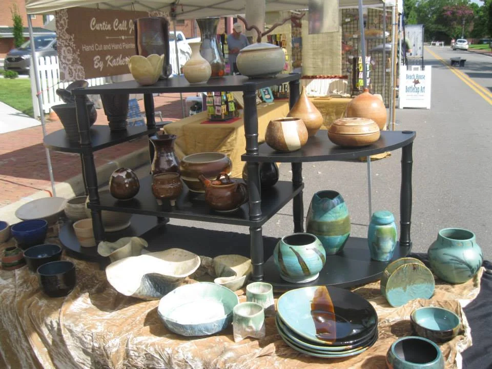 Cheri Snaza Pottery table July 2015.jpg