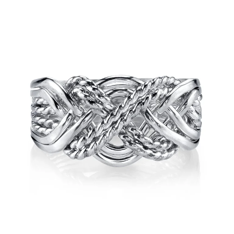 Eight Band Twist Puzzle Ring 