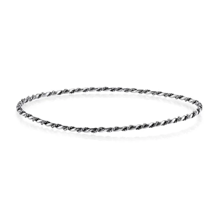Silver Twist Bangle