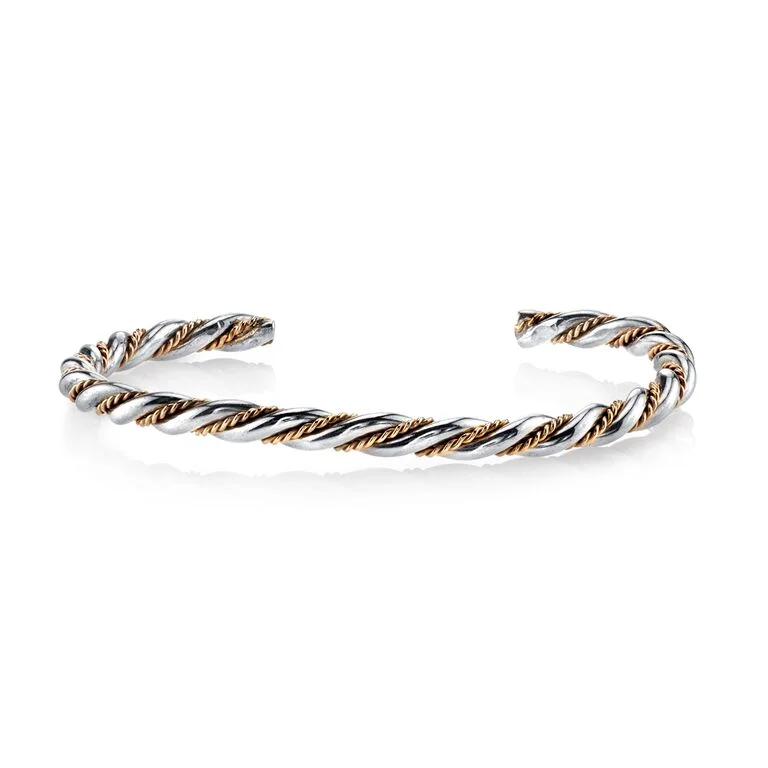 Silver Gold Cuff Bracelet
