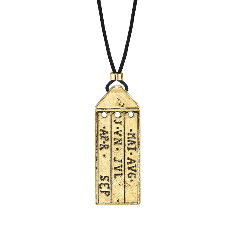 Sun Dial Peg Necklace Gold