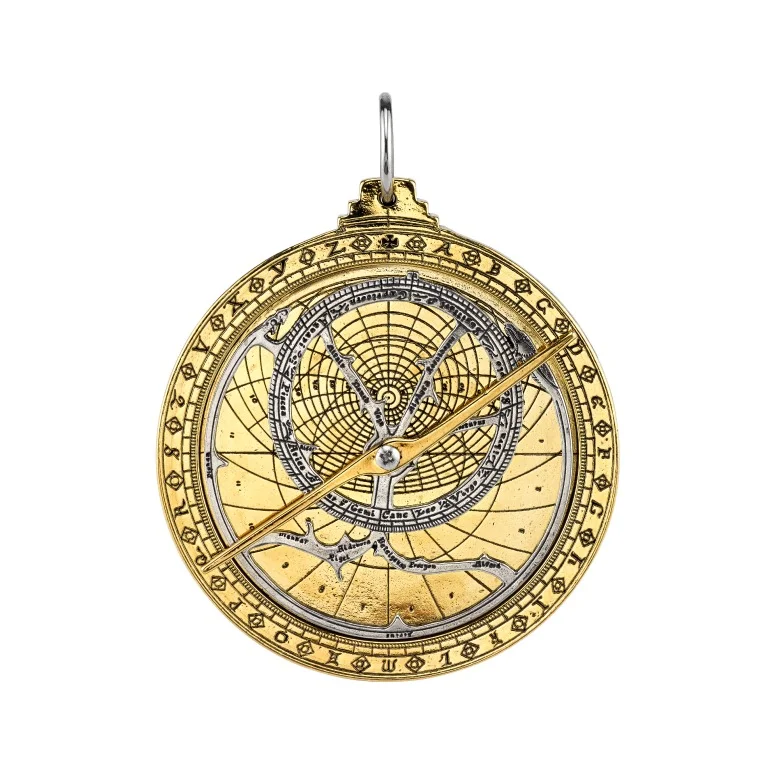 Gold Astrolabe Necklace