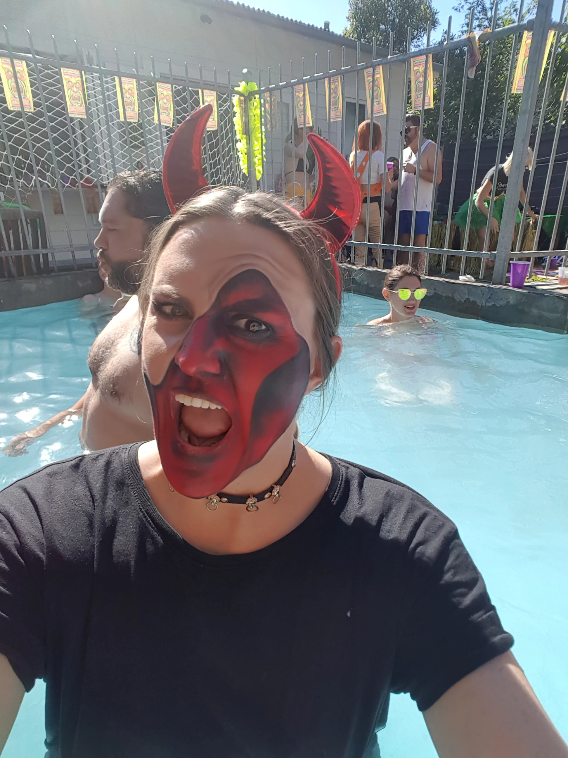 Who says Lucifer can't have fun at a pool party.