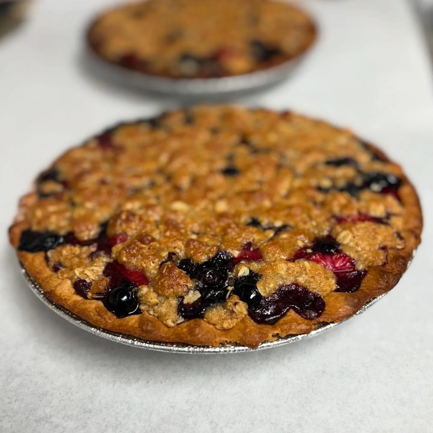 What&rsquo;s good about chilly weather in August?

We bake our blues away!
Come grab a MIXED BERRY PIE &mdash;while supplies last!

See you, soon!