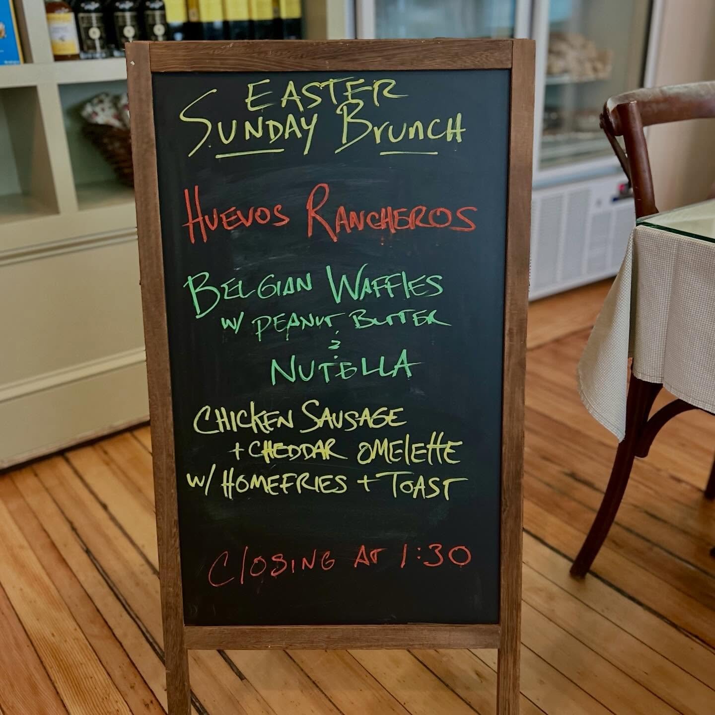 We will be  open for Easter Sunday brunch from 8:30am-1:30pm &ldquo;Hop&rdquo; on over, and enjoy!