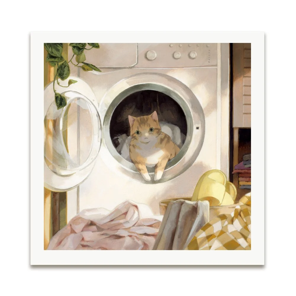 Cat in Washing Machine Print by Djamila Knopf.jpg